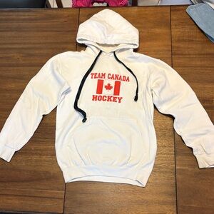 2005 Team Canada Hockey White Hoodie Size Small